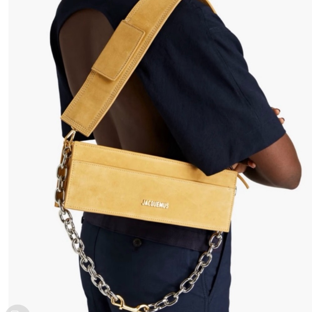 Jacquemus Tan Crossbody Bag with Chain Detail